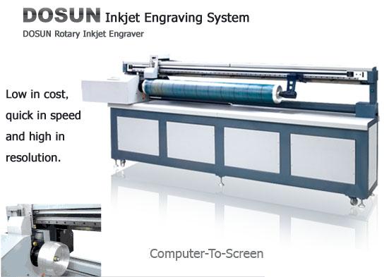 Περιστροφικό σύστημα Inkjet Engraver Inkjet Screen Engraver με 672 ακροφύσια Εξοπλισμός υφασμάτων χάραξης 0